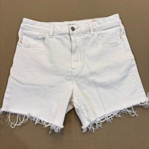 Faherty Women’s Sunwashed Denim Shorts Egret Raw Hem Size 29